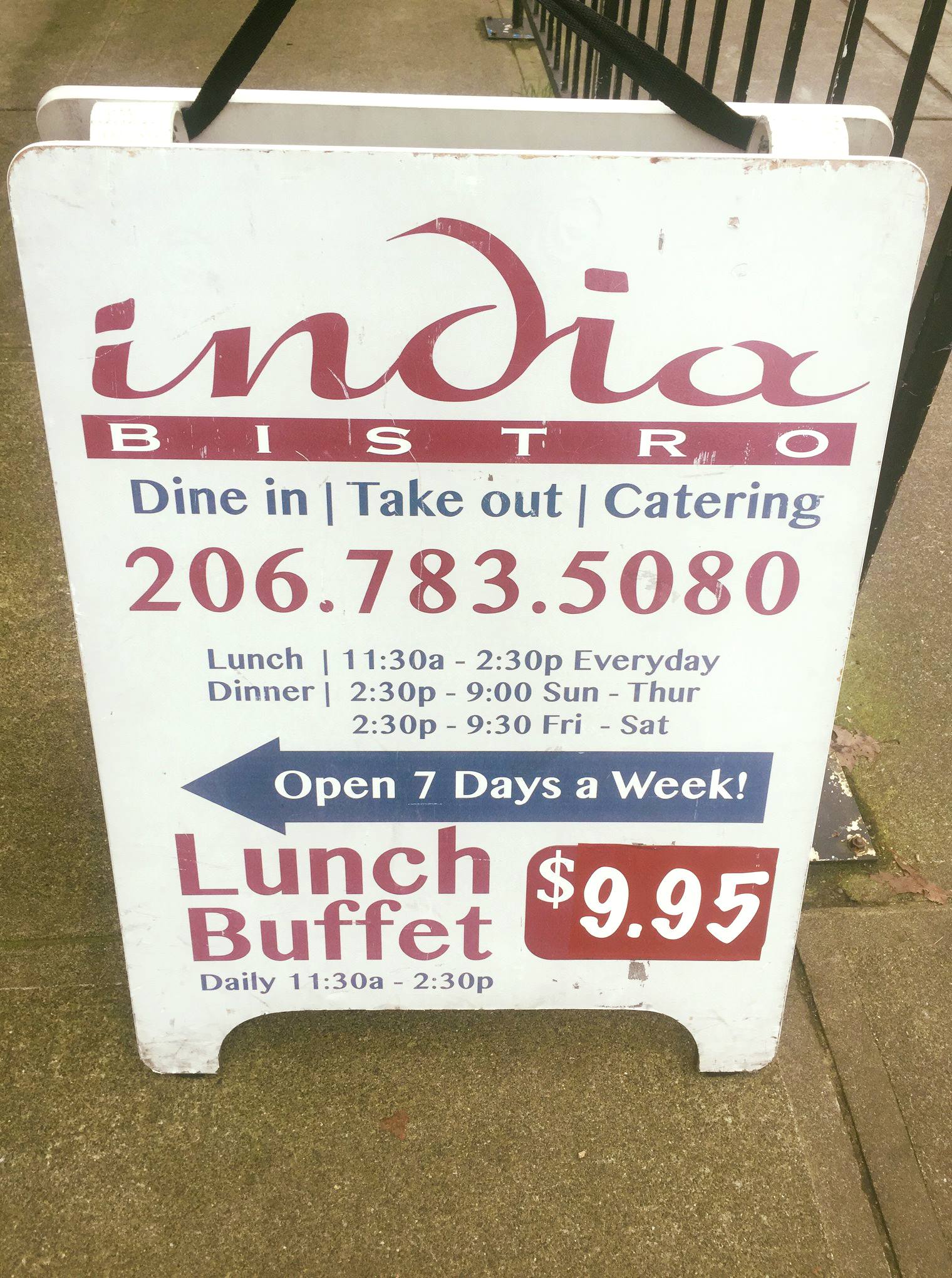 Seattle India Bistro lunch specials